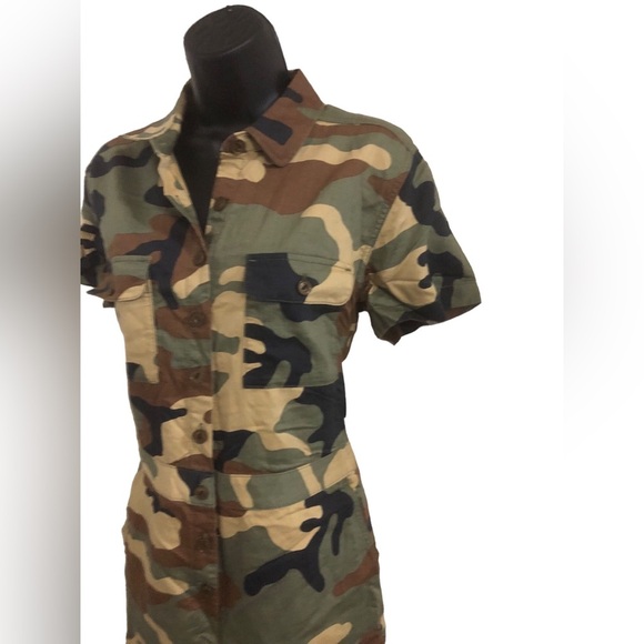 Outerknown army camo S.E.A. short sleeve‎ overalls jumpsuit size 0 new - Picture 9 of 16